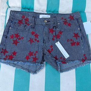 NWT Simply Short Cut Off Denim Shorts with Red Stars
